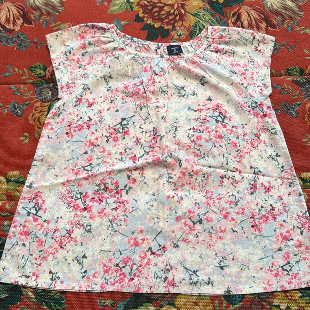 Girls M (8) GAP Floral Cotton Blouse